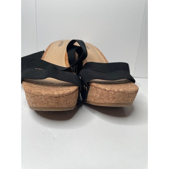 Justfab women's sandals wedge heel black size 11 - Picture 2 of 8